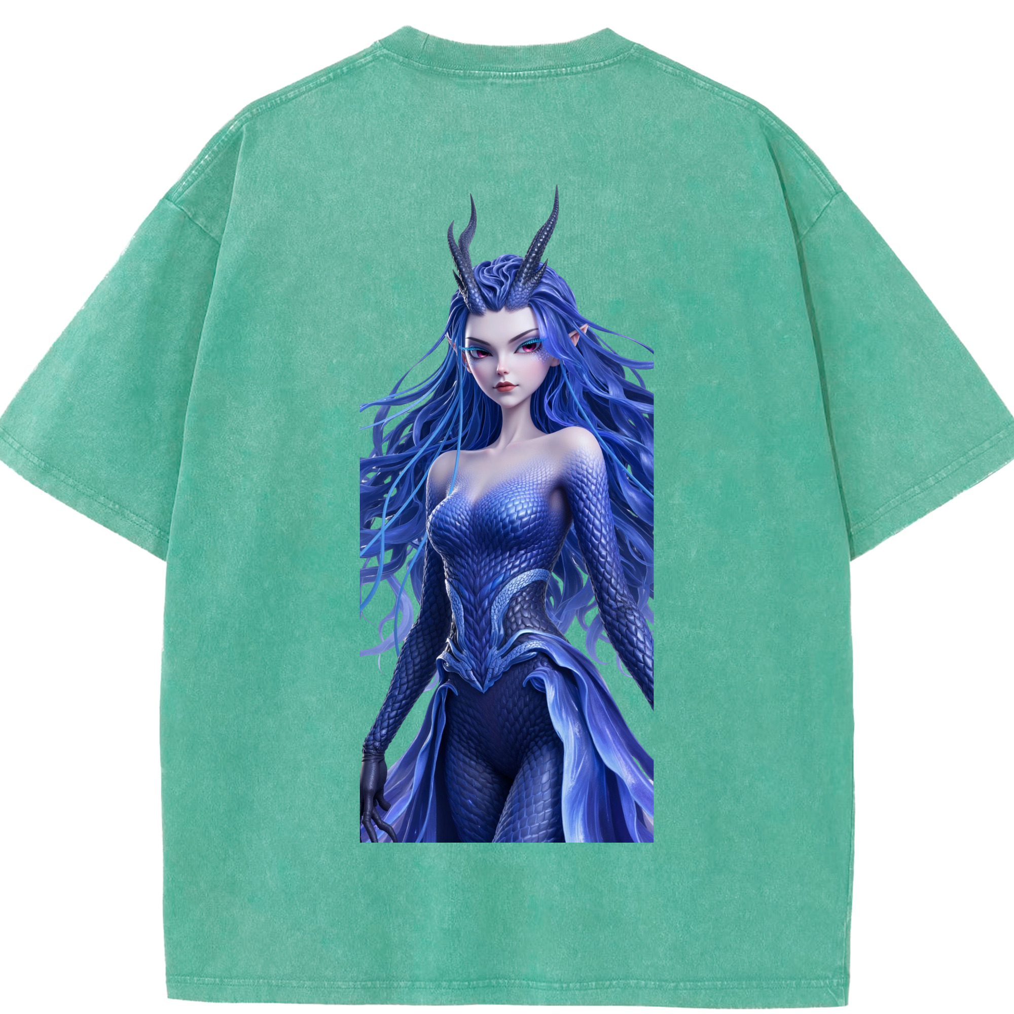 （画像用） Ne Zha 2 ナタ 魔童の大暴れ 綿100% ヴィンテージ風 半袖Tシャツ（背面プリント）